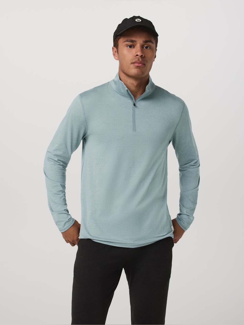 Vuori Ponto Performance Half Zip- Misty blue Heather